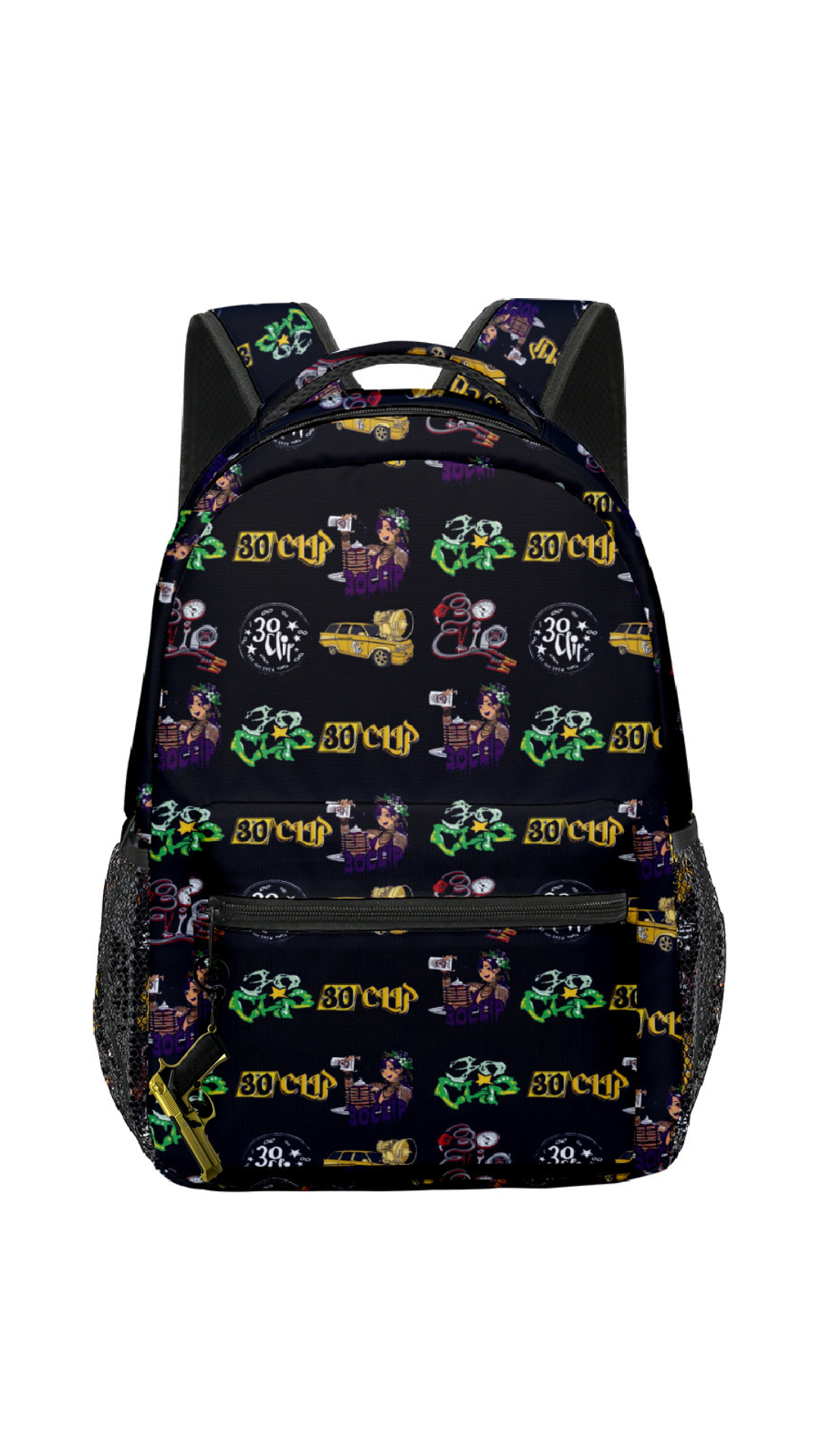 All-Over Print Back Pack with Keychain